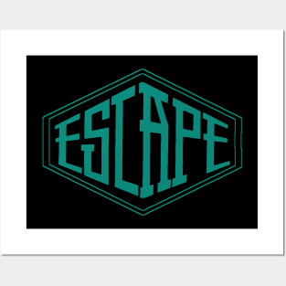 Escape logo style Green colour 3 Posters and Art